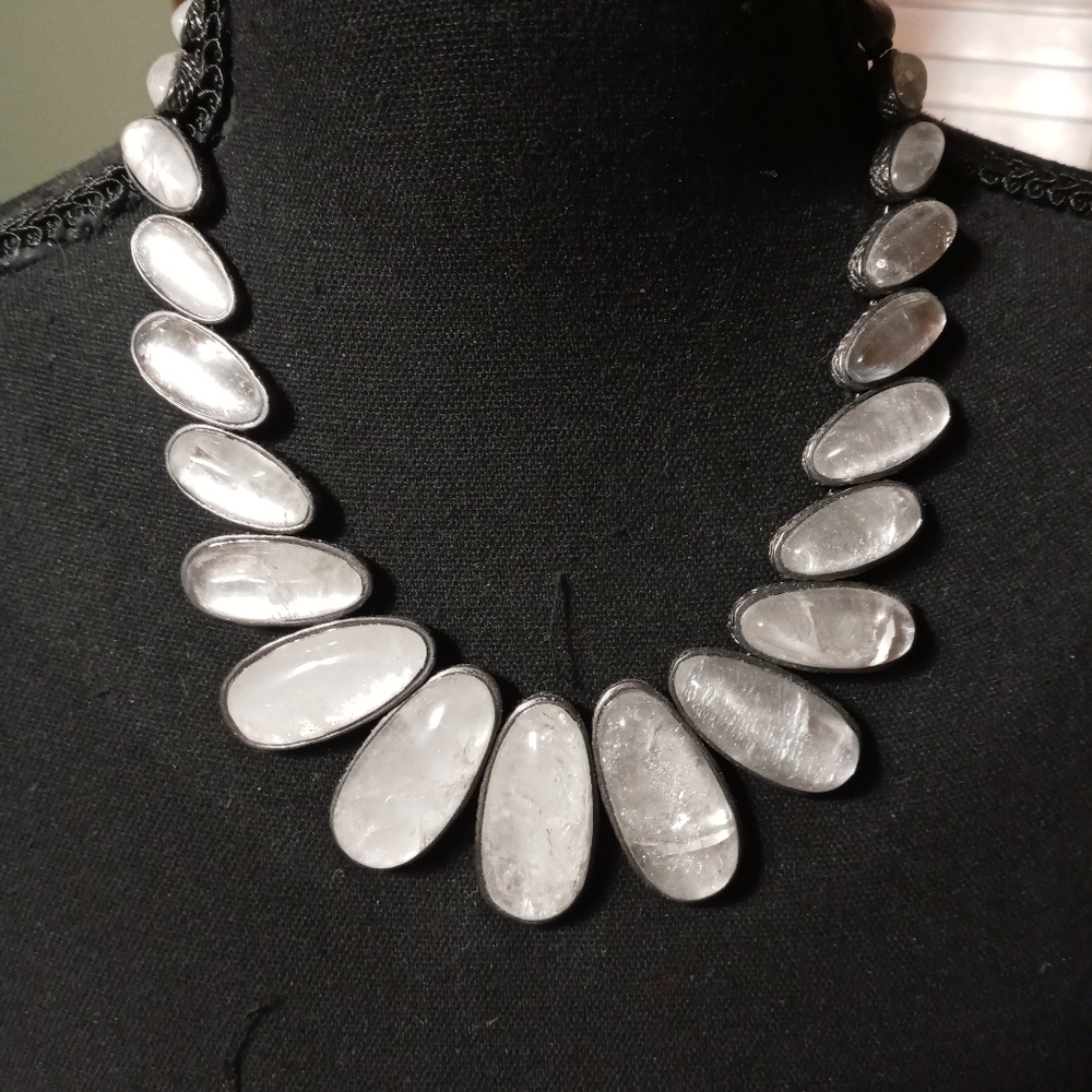 Lia Sophia Rock Crystal Hematite necklace